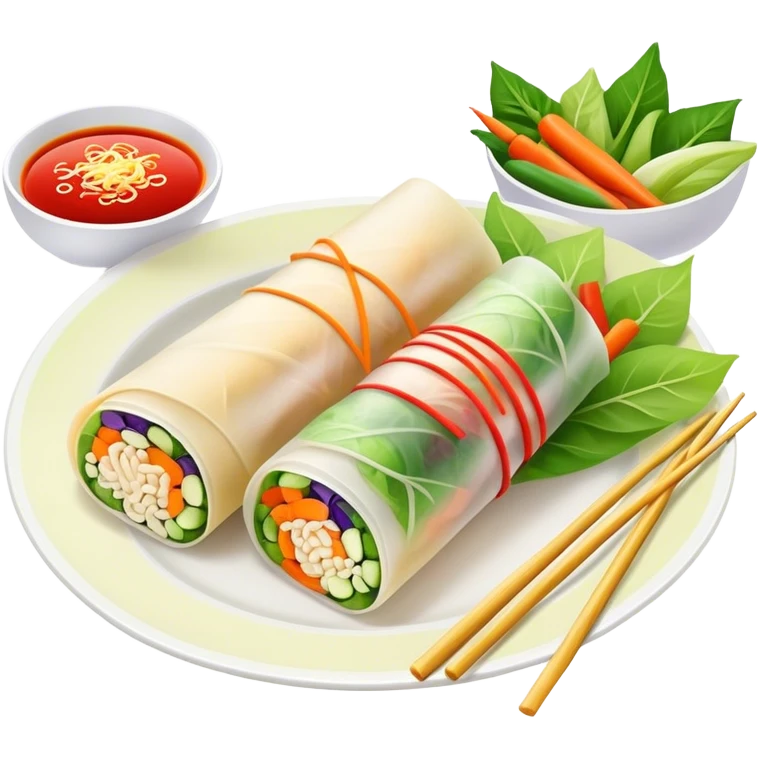 summer roll with noodels emoji