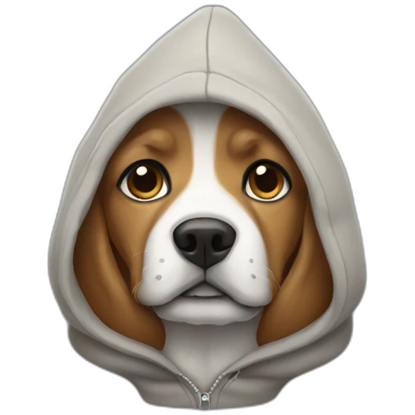 Dog wearing a hoodie  emoji