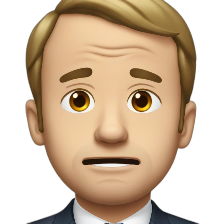 Emmanuel Macron crying emoji