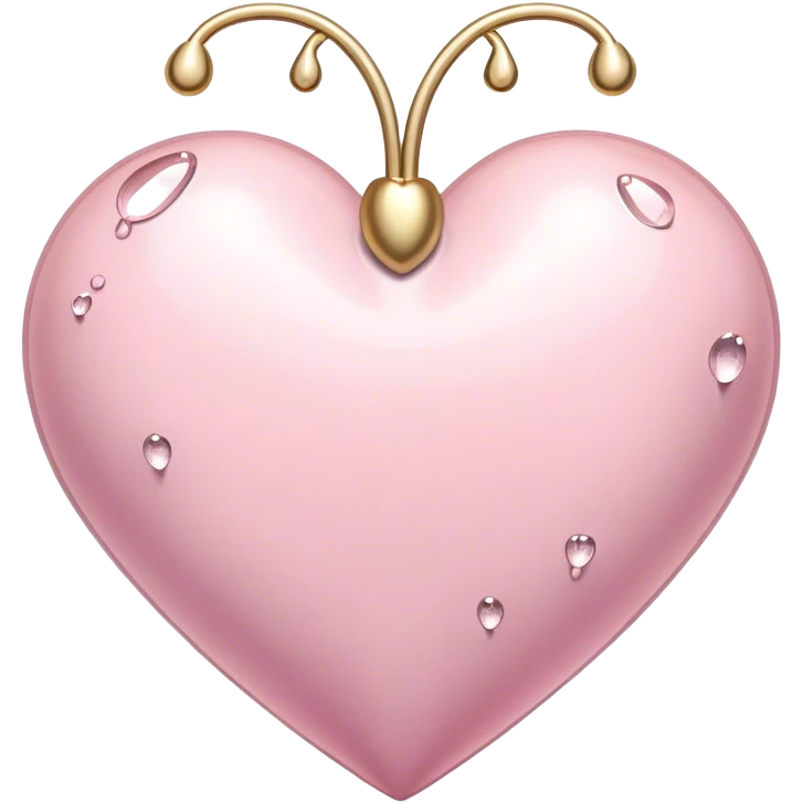 Light pink heart with metalick drops emoji