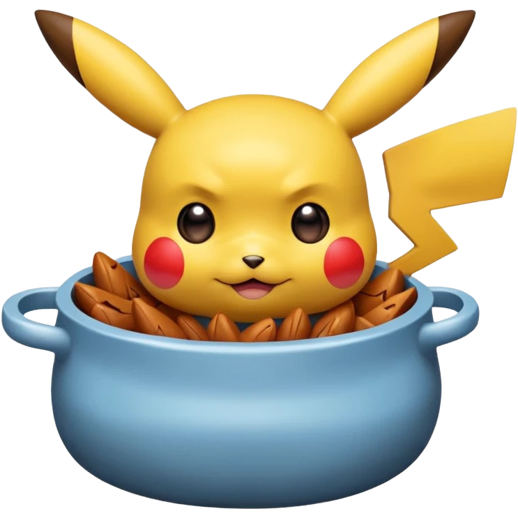 Un Pikachu rouge qui et triste avec des éclairs en fond et il a fait caca et pipi dans un pot  emoji