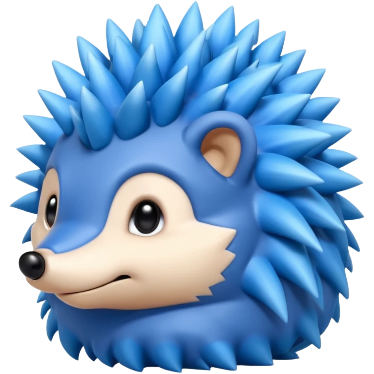 A blue hedgehog with 6 spines and emoji