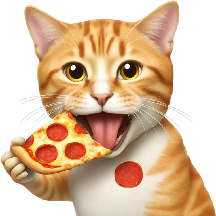 Cat eating pizza  emoji