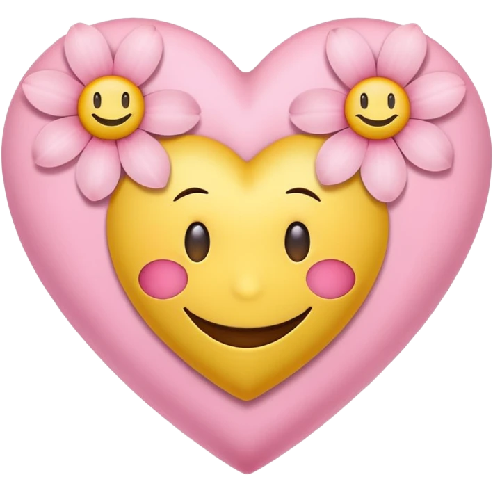 sakura heart with a smiley face emoji