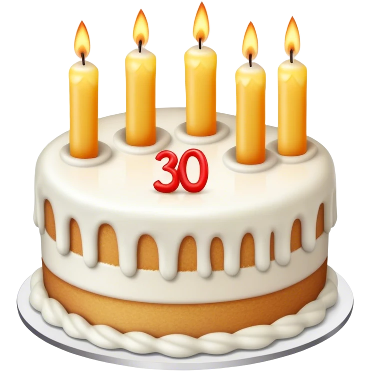 Cake with candles that say 30  emoji