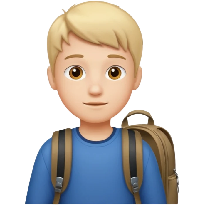 a young student boy with the backpack emoji