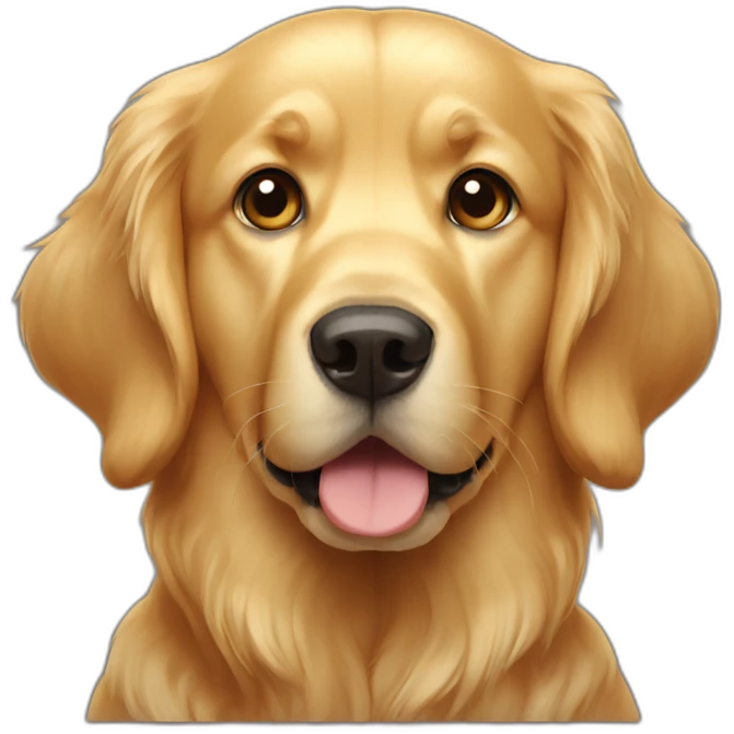 Golden retriever with judgy look emoji