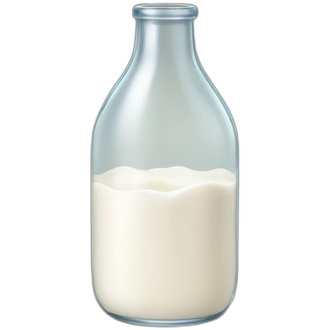 a bottle of milk dropping milk in a glass emoji