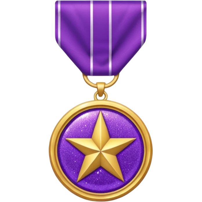 Purple Glitter military medal emoji