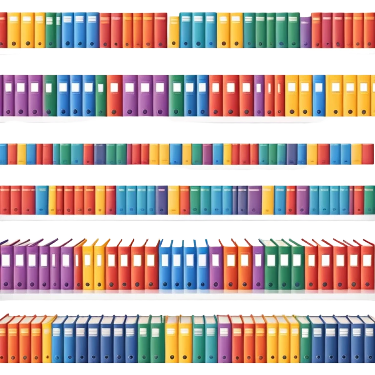 zoomed-in rows of colorful books on a shelf emoji