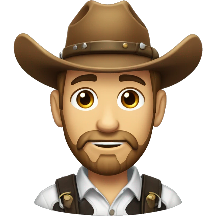 Cow boy chasseur de prime vêtu de noir avec barbe  emoji