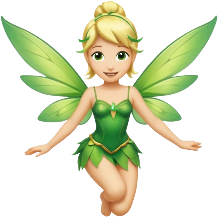 skeumorphic tinkerbell flying emoji