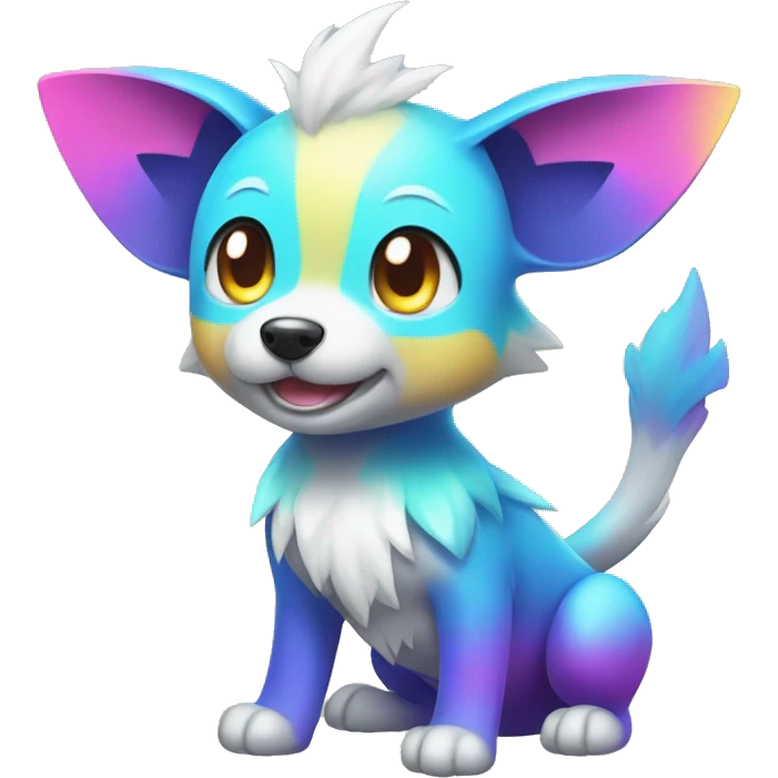 Colorful Gardient Shiny Electric Dog Pokémon emoji