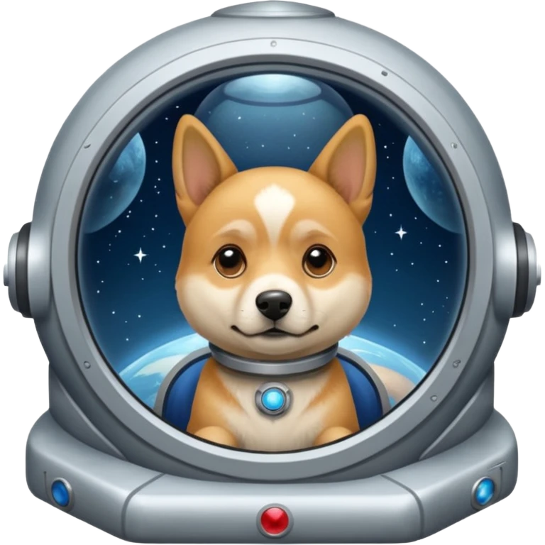 perro rubio sentado de nave espacial emoji