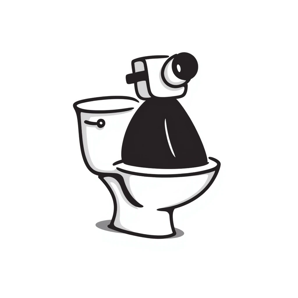 skibidi toilet character from the meme, toilet with camera head emoji