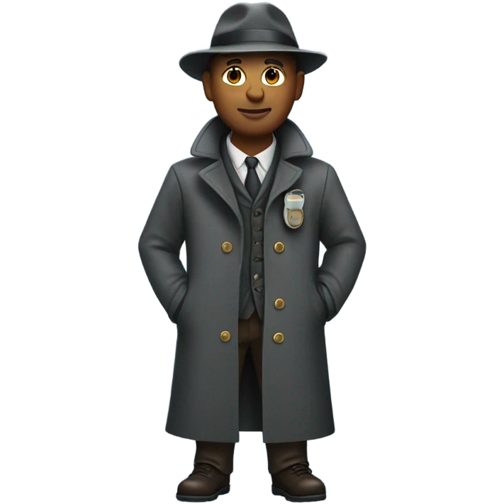 Water bottle wearing detective coat emoji