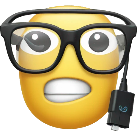 Phone charger with spectacles  emoji
