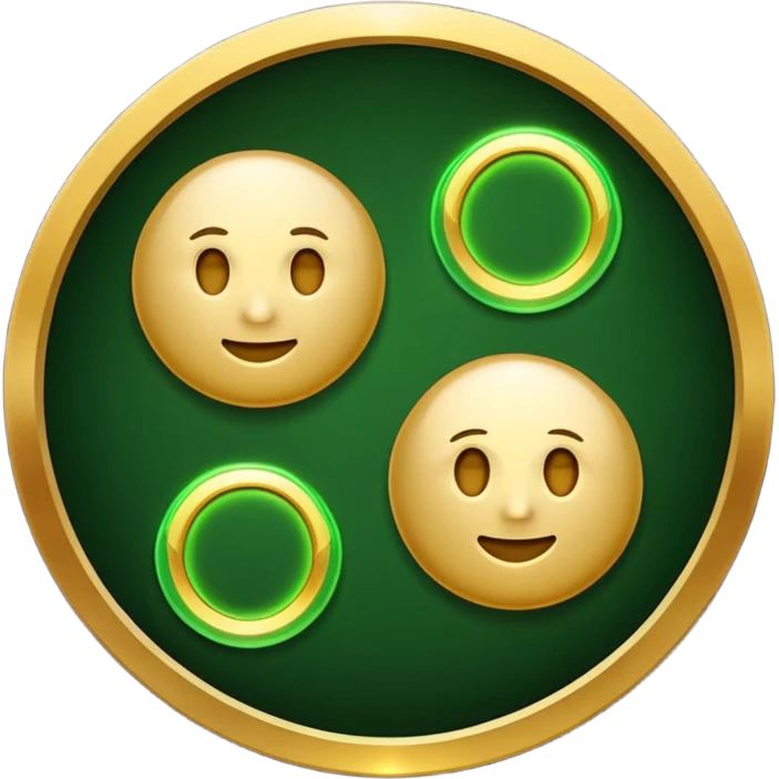 three with a curcle that unites them with golden and green colours emoji