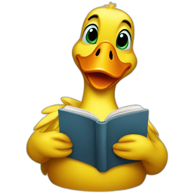 duck reading a book emoji
