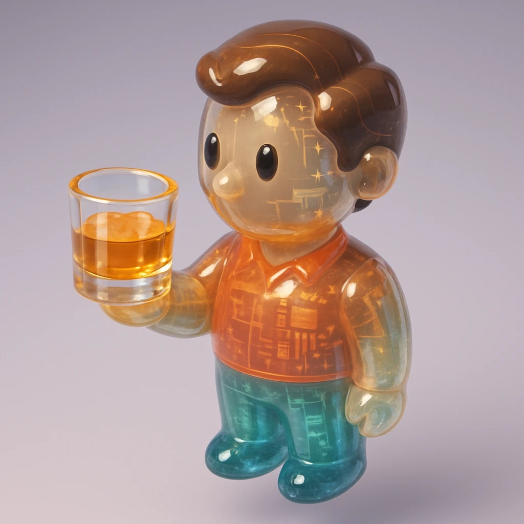 A person with a whiskey glass emoji
