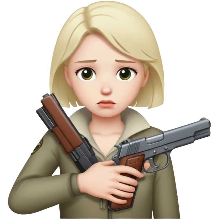 sad emoji with hands around neck and gun at head emoji