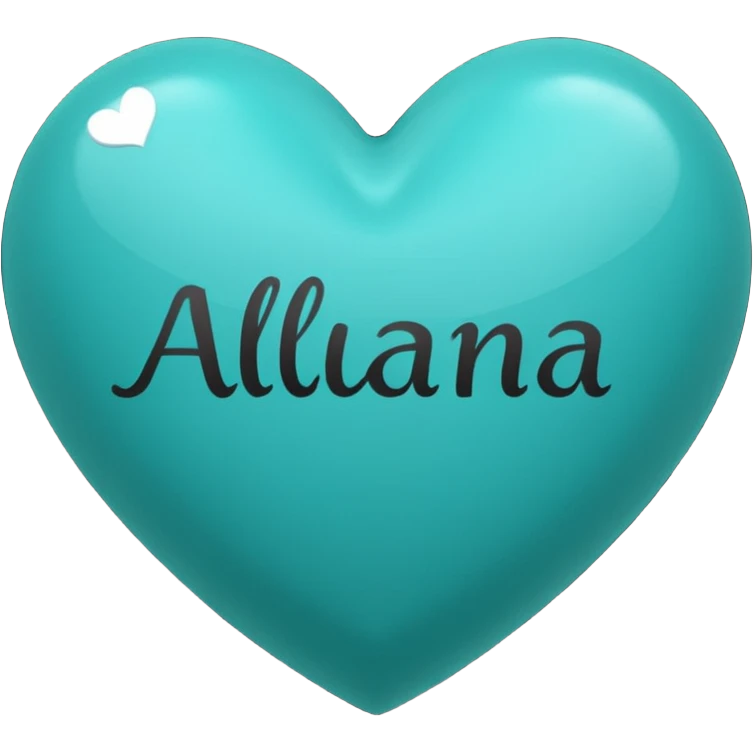 Teal heart with Alana wording emoji