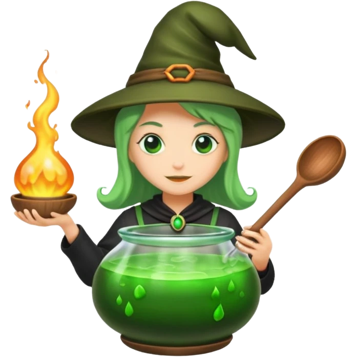 green witch cooking potion emoji