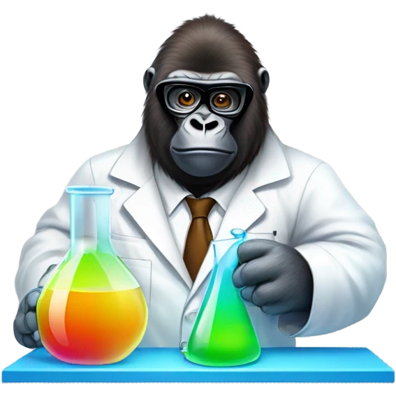 Scientist gorilla  emoji