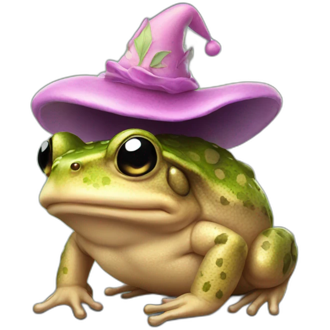 A toad with a fairy hat emoji