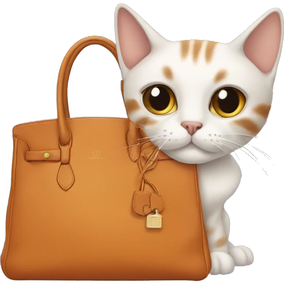 cat near hermes bag emoji