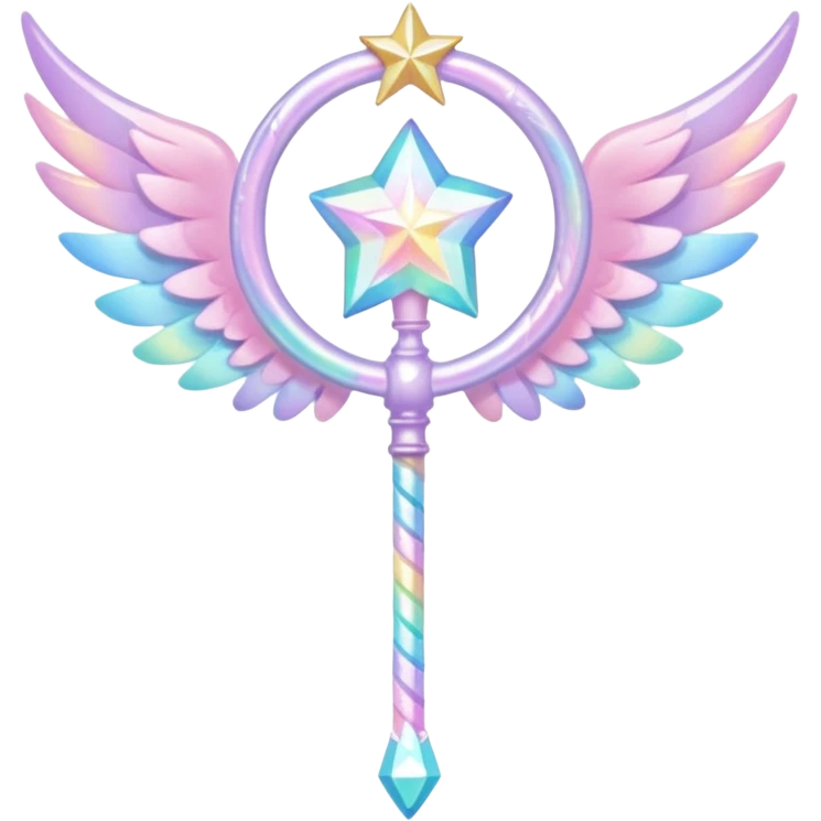 Kawaii decora cutecore starlight staff with wings emoji