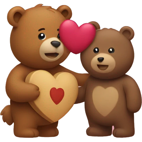 Heart and bear emoji