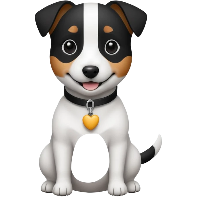 Jack russell happy black and white only emoji