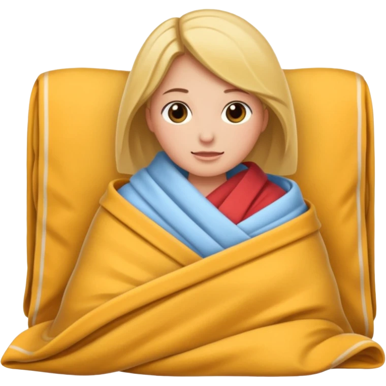 woman with tucked blanket emoji