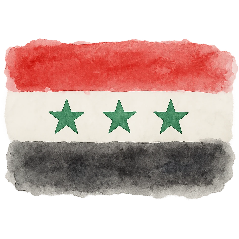 watercolor style Syria 3 stars emoji