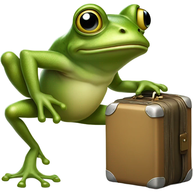 Frog moving house emoji