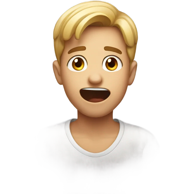 boy smirking while looking surprised emoji