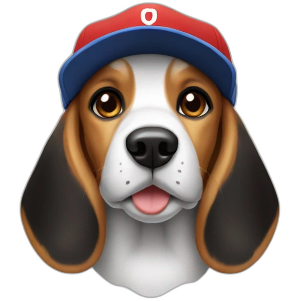 Beagle with the cap with write L❤️ emoji