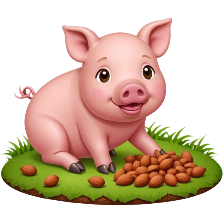 pig eating nuts emoji