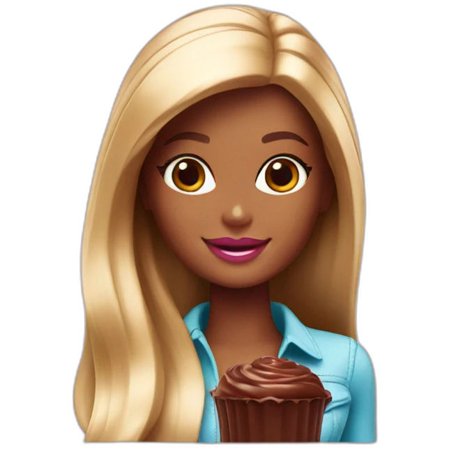 barbie with chocolate emoji