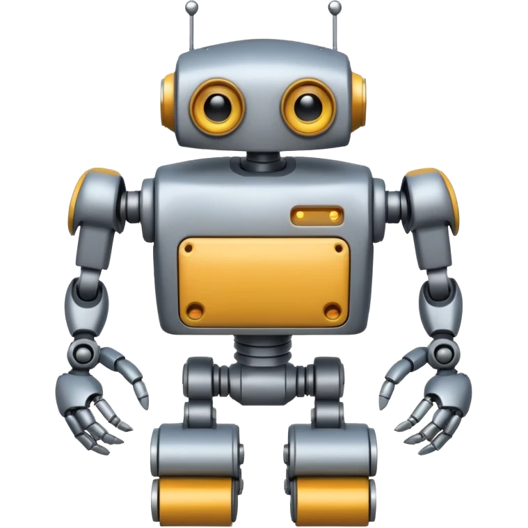 robot with 2 arms and 4 legs 1 eye emoji