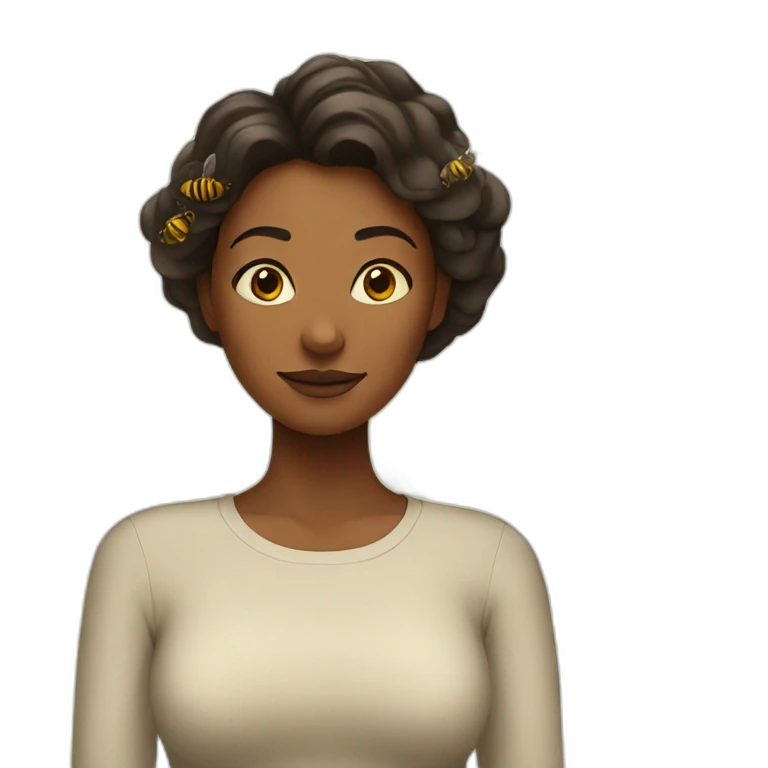 a women surrounded by bees emoji
