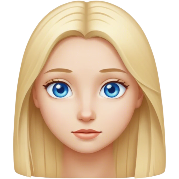 a blonde girl with blue eyes and straight hair  emoji
