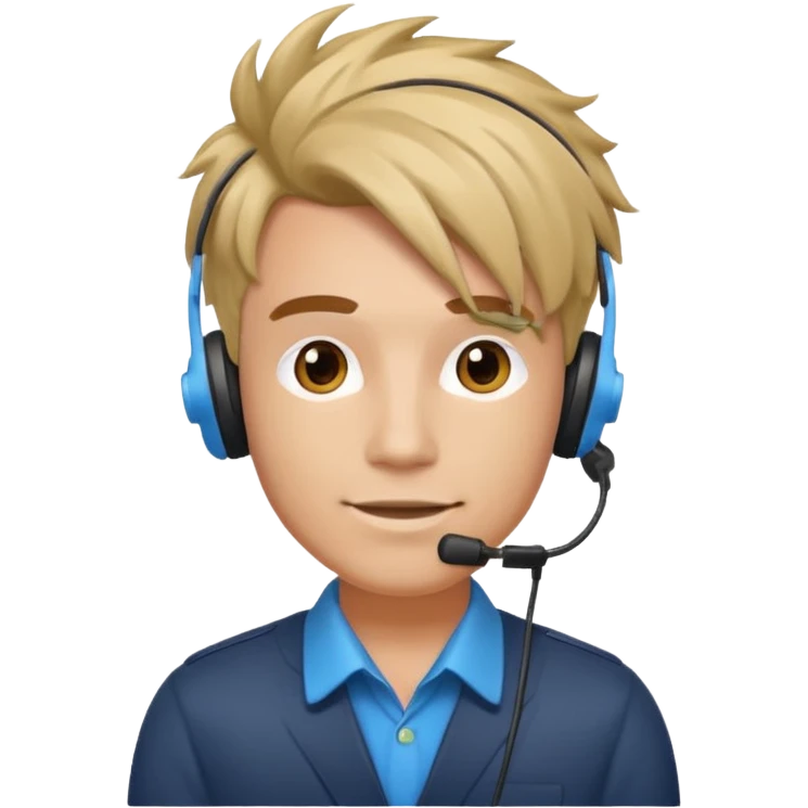 Male Customer Service Agent with funky hair emoji