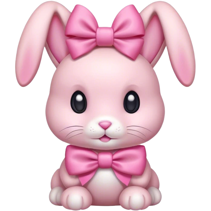 Pink bunny with a pink bow emoji