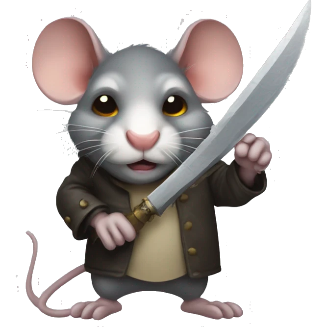 grumpy rat holding a dagger emoji