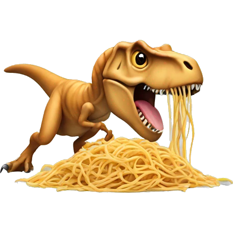 T. rex eating spaghetti  emoji