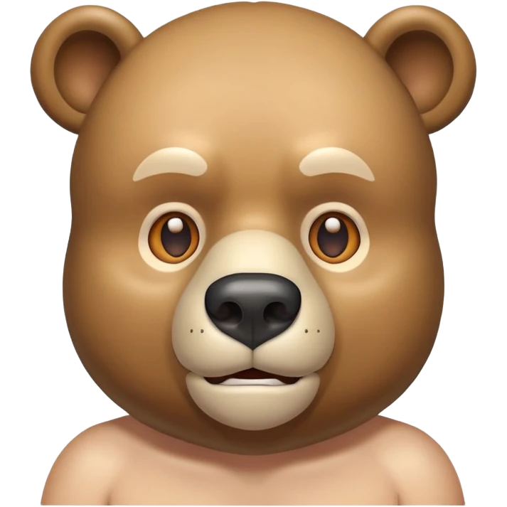 white man instead of a human head, bear head, he is naked his penis is standing emoji