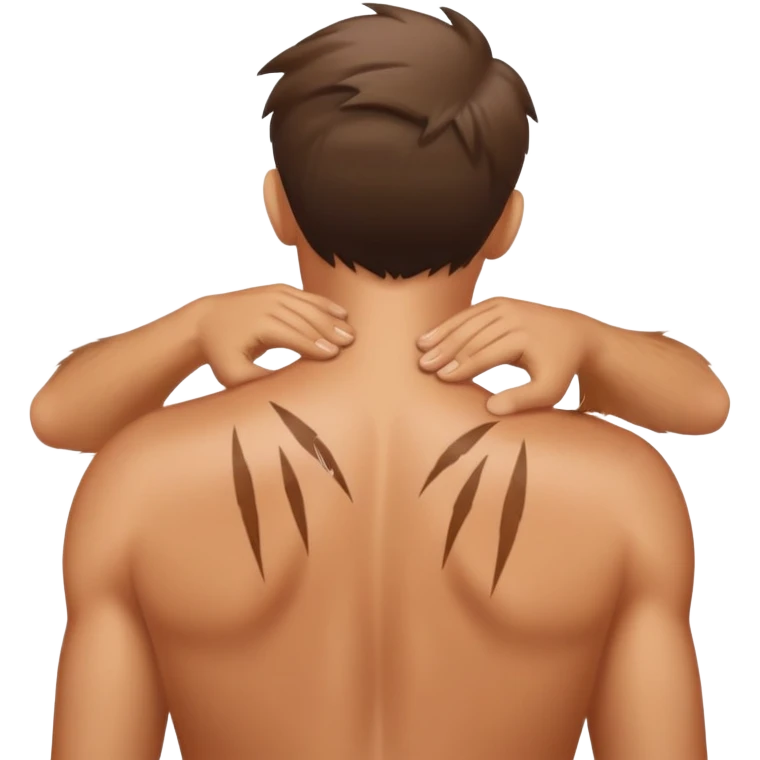 Man with cat scratches on his back emoji