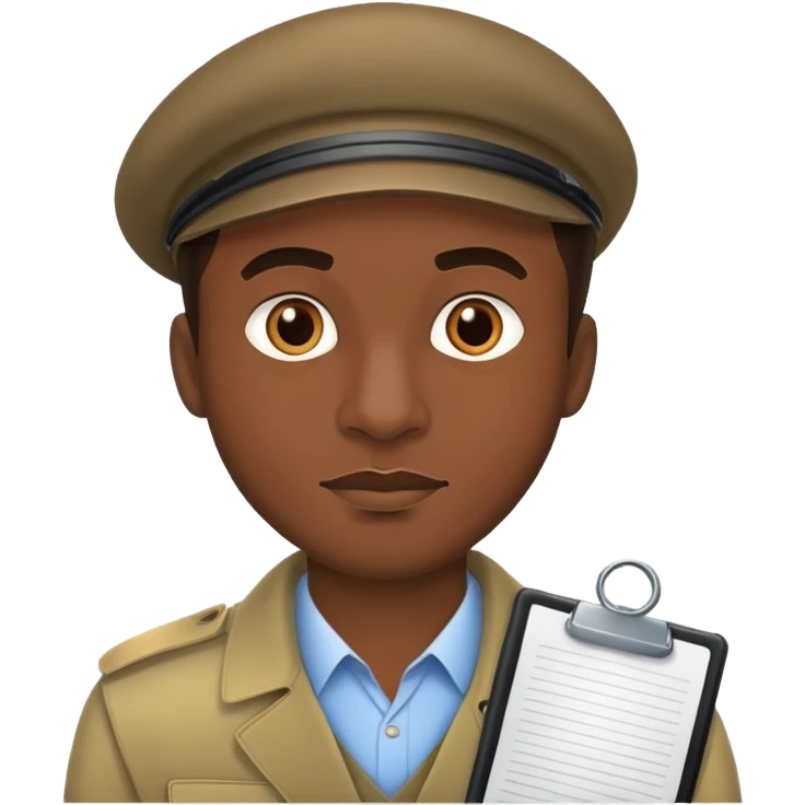 Un journaliste, de type masculin et africain. emoji